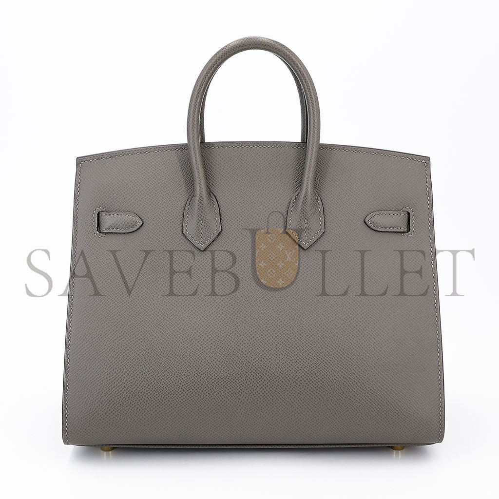 H**mes master birkin 25 epsom leather pewter grey gold buckle luxury bag 2935397569 (25*20*13cm)